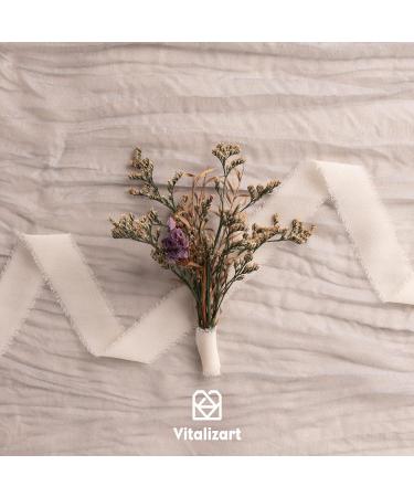 Vitalizart Ivory White Chiffon Silk Ribbon - 3 Rolls of Eco-Friendly Fringe Fabric for Wedding Decor & Gifts - 21Yd Total - Buy Online on GoSupps.com