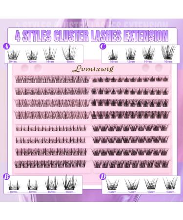 Eyelashes Manga Lashes - DIY Cluster Extensions D Curl & Natural Wispy Styles | Fluffy Individual Eyelash Extensions by LVMixWig L04-Manga - Buy Online on GoSupps.com