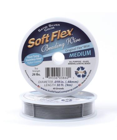 Soft Flex Wire 49-Strand .019" Diameter 30ft/Pkg-Satin Silver