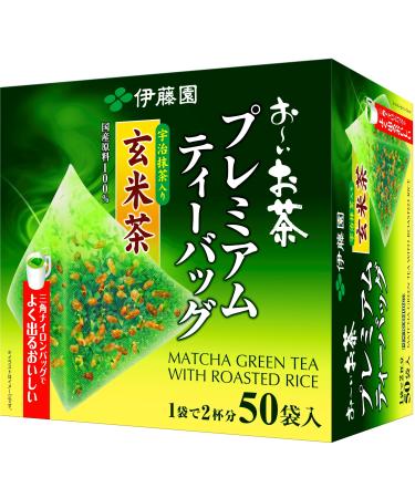 Itoen Genmaicha (Brown Rice Tea) Matcha Blend Premium Bag 2.3g Pack of 50