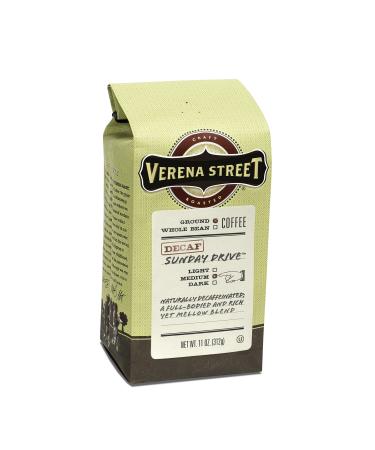 Verena Street 11 Ounce Ground Swiss Water Process Decaf Coffee Sunday Drive Decaffeinated Medium Roast Rainforest Alliance Certified Arabica Coffee Sunday Drive Decaf (medium roast) 11 Ounce (Pack of 1)