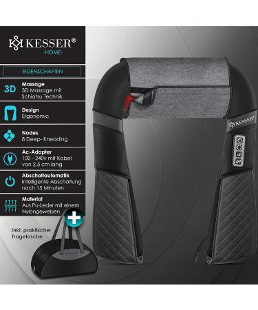 Kesser Neck Massage Device | Shiatsu Massage with Heat | 3D Shiatsu for Neck Back Shoulders Legs & Feet - Black/Anthracite - Buy Online on GoSupps.com