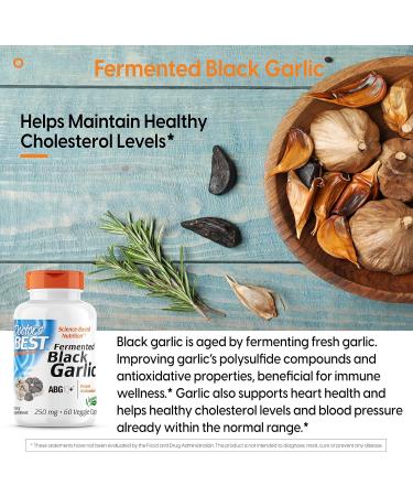 Doctor's Best Black Garlic Extract ABG10+ 250mg - Supports Healthy Blood Pressure & Cholesterol, Boosts Immunity - Potent Antioxidant - 60 Count - Buy Online on GoSupps.com