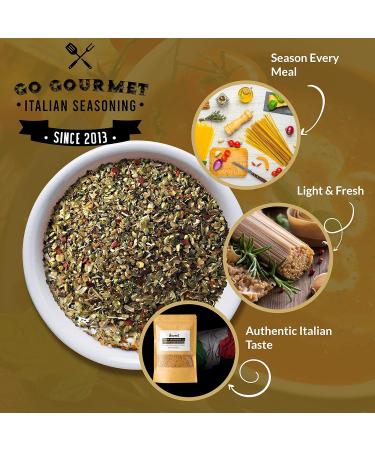 Gourmet Italian Seasoning Blend - Authentic Mediterranean Flavors with Oregano, Basil, Sun-Dried Tomatoes - 250g Bulk Bag - Buy Online on GoSupps.com