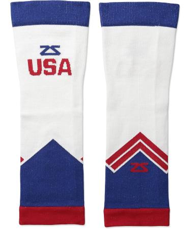 Zensah USA Compression Leg Sleeves | Relief for Shin Splints & Calf Strains | Ideal for Running Basketball & Sports - Medium Size - Buy Online on GoSupps.com