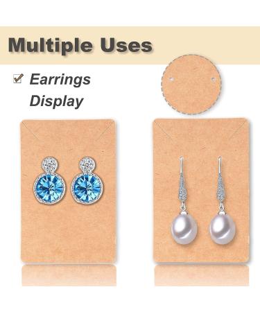 120 Earring Cards with Packaging and 240 Earring Backs for Jewelry Display - Brown, 3.5x2.4 Inches - Buy Online on GoSupps.com