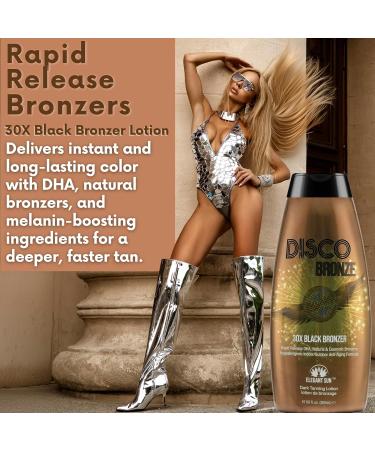 Disco Bronze 30X Black Bronzer Tanning Lotion - Indoor & Outdoor UV Tan Accelerator with DHA Natural & Cosmetic Bronzers Proprietary Melanin Boosting Formula Made in USA for Men & Women 10 oz - Buy Online on GoSupps.com