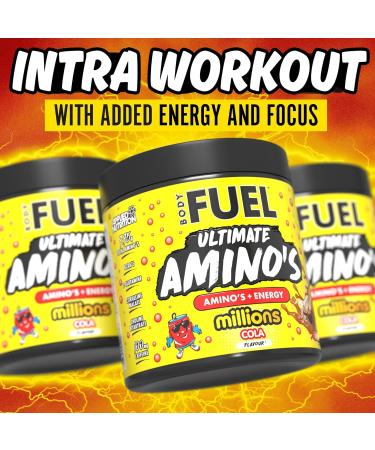 Applied Nutrition BodyFuel Amino's - EAA Essential Amino Acids Supplement for Muscle Fuel & Recovery | 270g - 30 Servings | Millions Cola Flavor - Buy Online on GoSupps.com
