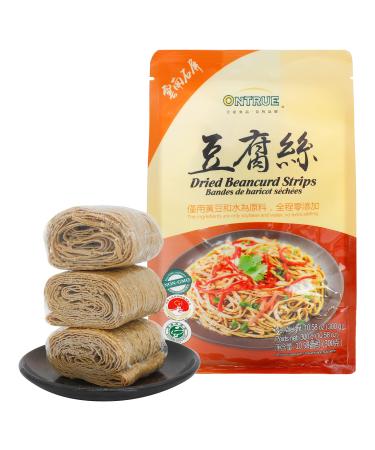 ONTRUE Dried Beancurd Srtips, Great Tofu, Soybean Noodle, Satisfied For Vegan, Good Source Of Protein, Non-Gmo, No Extra Adding, 10.58 Oz