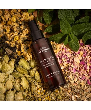 A LA MAISON Dry Body Oil Spray Lightweight After-Shower Body Oil with Argan Sweet Almond & Buriti Oils Moisturizing & Fast-Absorbing Made in France 3.3 oz Amber Collection - Buy Online on GoSupps.com