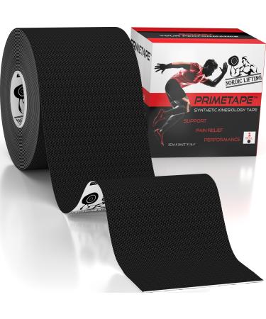 Nordic Lifting Kinesiology Tape - Pro Sports & Athletic Taping for Knee  Shin Splints  Shoulder and Muscle - 2 X 16.4' Uncut Roll (Black)