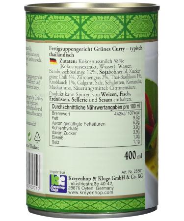 Buy Exotic Green Curry Sauce Fix+Fertig - Pack of 6 Cans (410g) | International Shipping Available - Buy Online on GoSupps.com