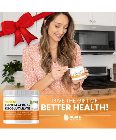 Maxx Herb Calcium AKG Powder - Energy, Vitality & Mental Focus Support - Non-GMO & Gluten Free - 100g Jar (67 Servings) - Buy Online on GoSupps.com