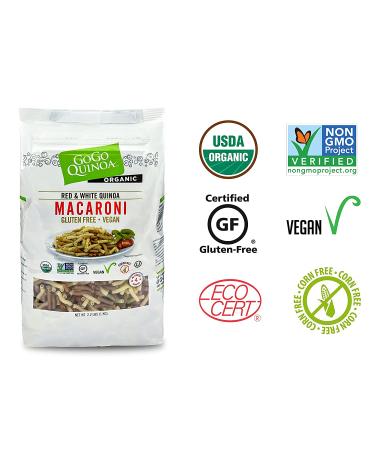 GoGo Quinoa Organic Vegan Red & White Macaroni Pasta 2.2lb - Non-GMO & Kosher Certified - Buy Online on GoSupps.com