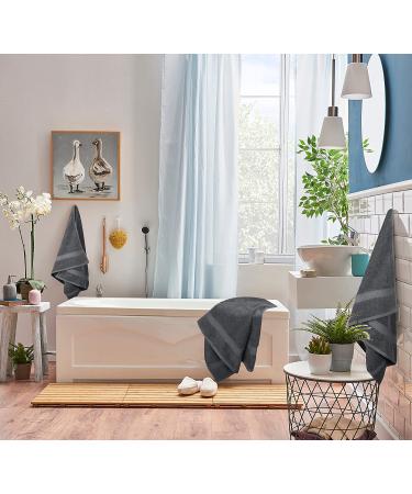 Utopia Towels 8-Piece Premium Towel Set - 600 GSM 100% Ring Spun Cotton - Highly Absorbent Towels for Bathroom, Gym, Hotel, and Spa - Grey - Buy Online on GoSupps.com