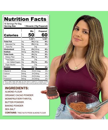 Paulinas Keto Chocolate Brownie Cake Mix  Just 1g Net Carbs Per Serving  Gluten Free  Low Carb  Diabetic & Paleo Friendly  Sugar Free Dessert  Non-GMO  Easy To Make  16 Servings - Buy Online on GoSupps.com