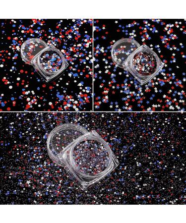 Independence Day Nail Glitter - 4th of July Red Blue Silver Sequins for Women and Girls - Buy Online on GoSupps.com