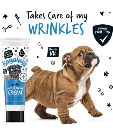 BUGALUGS Wrinkle paste for Bulldogs French Bulldogs wrinkly dogs & cats. For itchy wrinkle folds tear stains & tail pockets anti-itch & itchy dog skin relief. Great itch remedies for dogs 75g - Buy Online on GoSupps.com