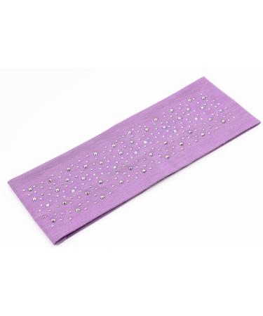 Mytoptrendz Bling Sparkly Diamante Decor Headband Super Soft Strechy Fabric Kylie Band Hairband Bandeau Girls and Women Haie Accessories(Lilac)