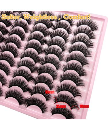 Bulk Cat Eye Faux Mink Lashes - 30 Pairs C Curl 18mm Long 3D Volume Natural False Eyelashes for Wholesale - Buy Online on GoSupps.com