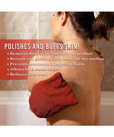 Dream Skin Exfoliating Glove - Tunisian Scrubbing Cloth for Bath and Shower - 100% Viscose Fiber - Brick Red - 1pc - Buy Online on GoSupps.com