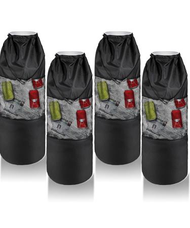 4 Pieces Boat Trash Bag Holders, Mesh Garbage Can Bin Containers, Black Trash Trapper Storage Accessories for Boat, Kayak, Marine, Camper
