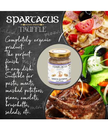 SPARTACUS OLYMPUS TRUFFLE SAUCE 90g WITH SUNFLOWER OIL SPICE CREAM PERFECT GOURMET SEASONING FOR PIZZA NOODLES POTATO SALAD MEAT VEGAN GIFT IDEA (WHITE TRUFFLE) - Buy Online on GoSupps.com