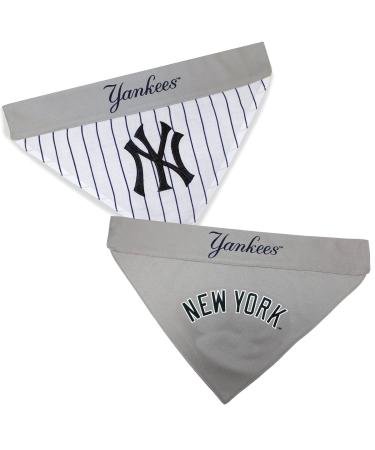 Pets First YAN-3217-L-XL MLB New York Yankees Reversible Pet Bandana, Large/X-Large, MLB Team Color Large/X-Large New York Yankees