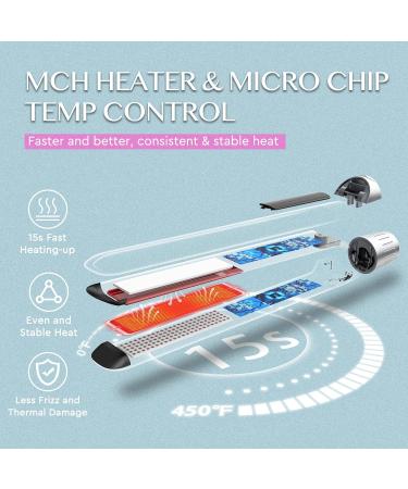 LANVIER 2-in-1 Hair Straightener & Curler - Nano Silver Tourmaline Titanium Flat Iron with Fast Heating Smart LED Dual Voltage - Perfect for International Shipping - Buy Online on GoSupps.com