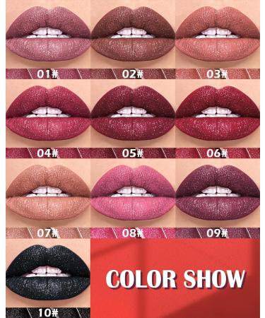 Glitter Lip Gloss Liquid Lipstick Set - Diamond Shimmer Matte High Pigment Long-Lasting Waterproof Lipstick Duo for Women - Sparkling & Bold Makeup Choice - Buy Online on GoSupps.com