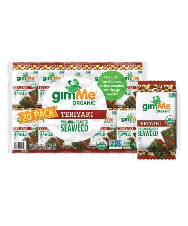 gimMe Organic Roasted Seaweed Sheets - Teriyaki - 20 Count - Keto, Vegan, Gluten Free - Great Source of Iodine and Omega 3’s - Healthy On-The-Go Snack for Kids & Adults #2 Teriyaki