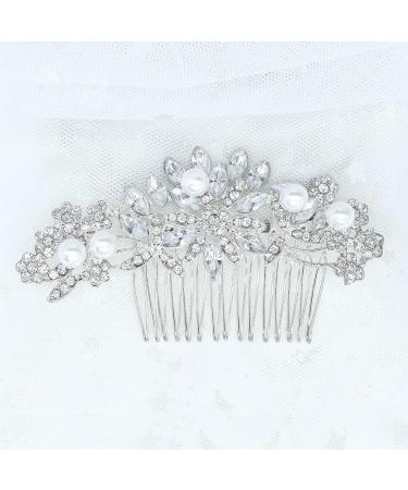 Wedding Hair Accessories Fanvoes Hair Pieces Comb for Brides Bridal-Silver Vintage Headpiece Clip Barrette Jewelry w/Handmade Flower Ivory Pearl Rhinestone Crystal for Women Girls Bridesmaid - Buy Online on GoSupps.com