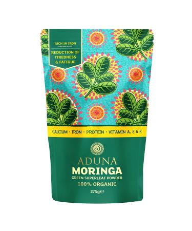Aduna Moringa Powder | Certified Organic Moringa Powder | 100% Natural Gluten-Free Superfood Powder for Smoothies & Juices | 275g Resealable and Recyclable Pack 275 g (Pack of 1) - Buy Online on GoSupps.com