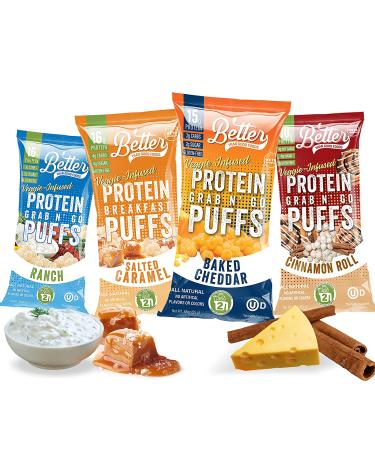 ETTER THAN GOOD Keto Protein Puffs - 16g Protein  Paleo Snacks with Fruits & Veggies - 4 Pack - Buy Online on GoSupps.com