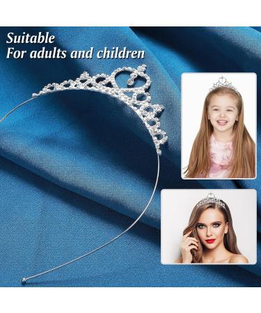 WLLHYF Silver Princess Crown Crystal Sash Tiara Rhinestone Headband Hair Accessories for Birthday Christmas Decoration Women Girls Bridal Wedding Hair Bands Jewellery Baroque - Buy Online on GoSupps.com