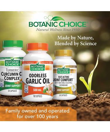 Botanic Choice Odorless Garlic Oil Softgels - Antioxidant Cholesterol and Immune Support Supplement for Adults - Gluten Free Non-GMO - 180 Pills - Buy Online on GoSupps.com