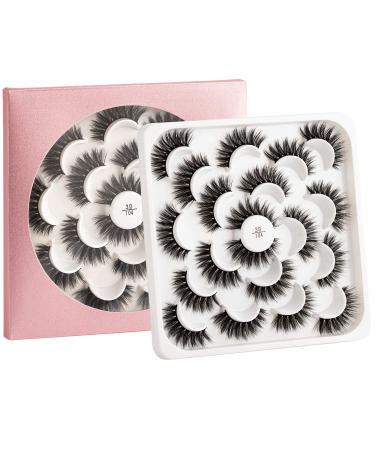 Karids 3D eyelash set - black natural false artificial eyelashes for women |Simply on the upper eyelash wreath for gluing -fake lashes set eyelashes - 10 couples (104)