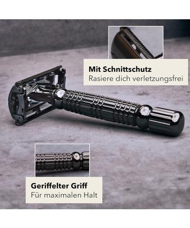 St rtebekker Premium Razor Hobel Set for Men | Handmade Leather Case Shaving Brush Bowl & Blades - Ultimate Shaving & Beard Care Set - Buy Online on GoSupps.com