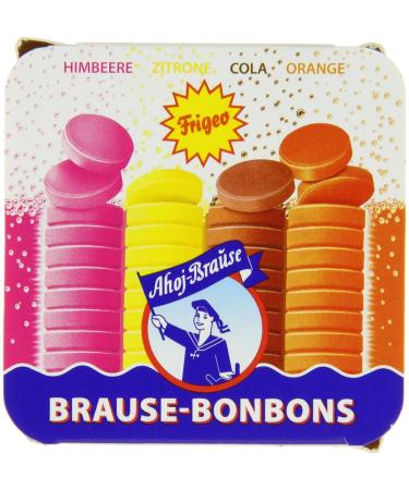 Frigeo Ahoj-Brause Classics - Round Candies (Lemon Orange Raspberry Cola) 1x125g | International Shipping Available - Buy Online on GoSupps.com