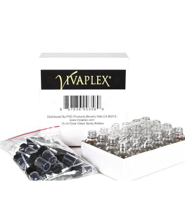 Vivaplex 15ml Clear Glass Bottles with Black Fine Mist Sprayer - Perfect for DIY & Travel - International Shipping Available - Buy Online on GoSupps.com