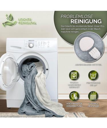 Sinnlein Electric Heating Ceiling 160x120cm | T V S d GS Certified | 9 Temperature Levels | Cuddly Blanket for Bed & Sofa | Automatic Switch-Off & Digital Timer - Light Gray - Buy Online on GoSupps.com