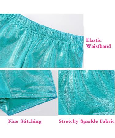 BYONEME Girls Dance Gymnastics Shorts Set - Rose/Black/Silver Glitter, 3pcs, Size 7-8 Years - Buy Online on GoSupps.com