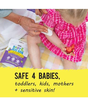 YAYA ORGANICS Baby Bug Ban Insect Repellent Wipes - 48 Wipes, DEET-Free, All-Natural, Non-Toxic for Babies, Kids, Sensitive Skin - Buy Online on GoSupps.com