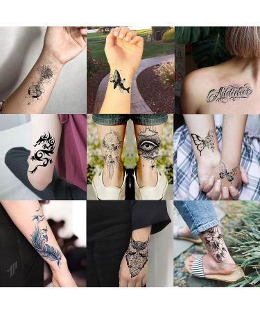 Small Flowers Letters Temporary Tattoos - 3D Moon Planet Lavender Fake Tattoos - Realistic Feather Butterfly Sticker for Kids & Adults - 73 Count - Buy Online on GoSupps.com