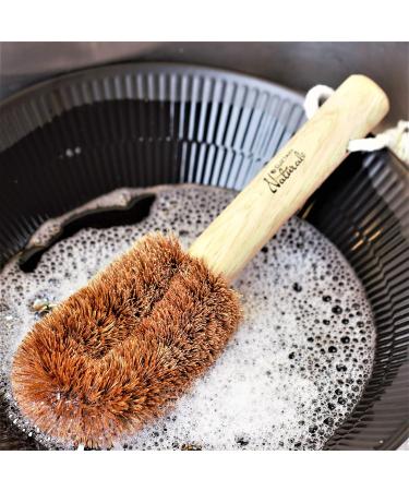 Suztain Dish Brush Of Coconut Husk With Wood Rubber Tree Handle - Buy Online on GoSupps.com