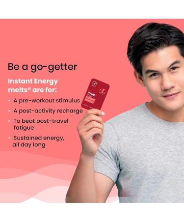 Wellbeing Nutrition Melts Instant Energy - 100% Plant-Based Green Tea Caffeine & Essential Electrolytes for Sports Hydration & Pre Workout - 30 Oral Strips - Buy Online on GoSupps.com