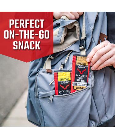 Jack Link's Teriyaki Beef Steak Jerky Bites: On-the-Go Poppable Meat Snack, 14g Protein, 110 Calories, Made with Premium Beef - 12oz Bags (Pack of 8), 1.5oz (Pack of 8) - Buy Online on GoSupps.com