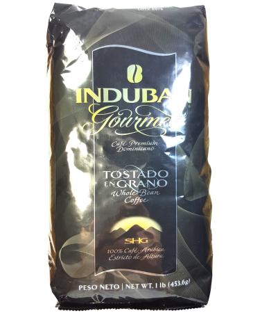 Cafe INDUBAN Gourmet Tostado en Grano / Ganze Bohnen Premium Kaffee aus der Dominikanischen Republik, Beutel 453.6g.