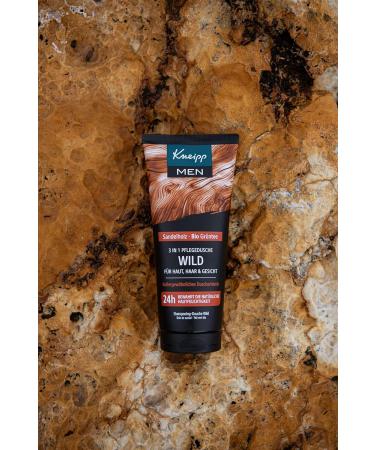  Kneipp Kneipp MEN Wild 3-in-1 Shower Gel - Sandalwood and Organic Green Tea - For skin hair and face - Improves skin feel - 200 ml - Buy Online on GoSupps.com