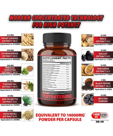 Agobi 11in1 Testosterone Supplement for Men 14000mg - 120 Vegan Capsules | Endurance, Drive, Body Support - Buy Online on GoSupps.com